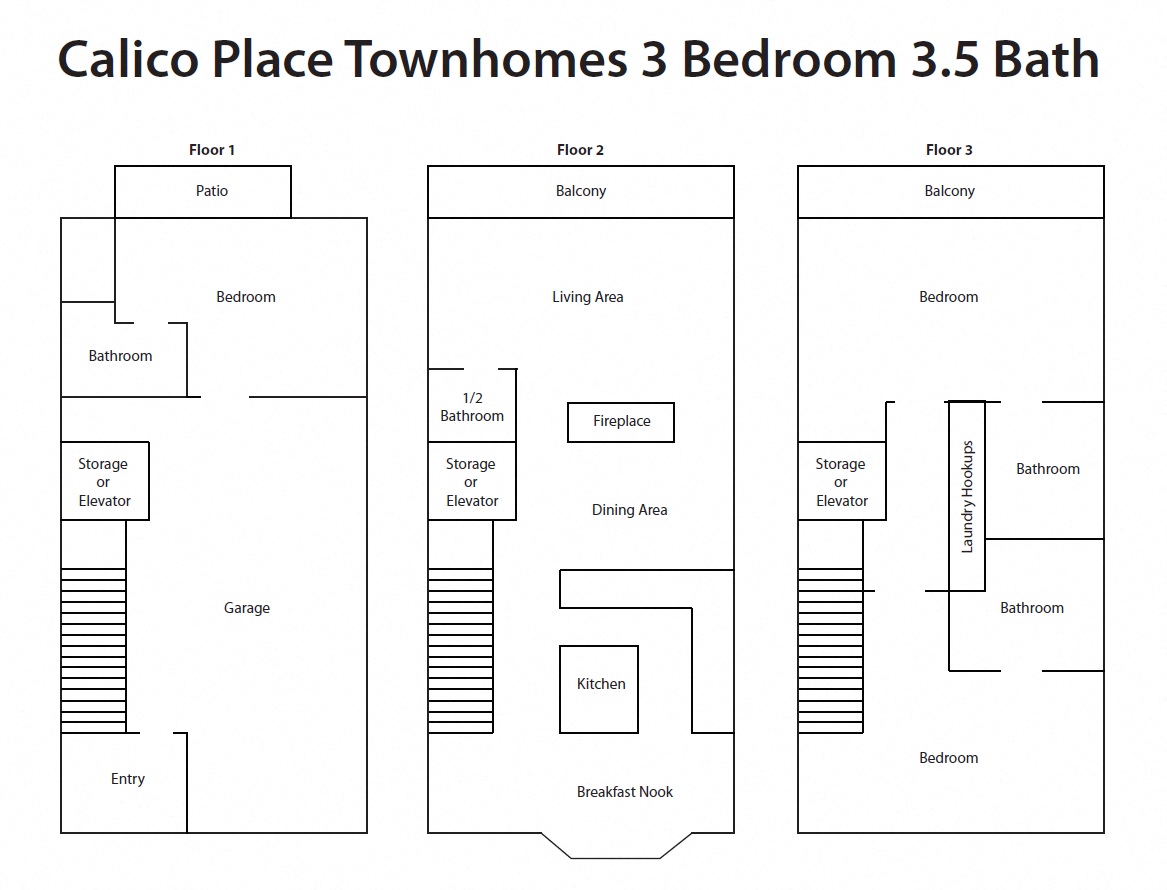 Floor plan for 3 beds, 3.5 baths, 2025 sqft
